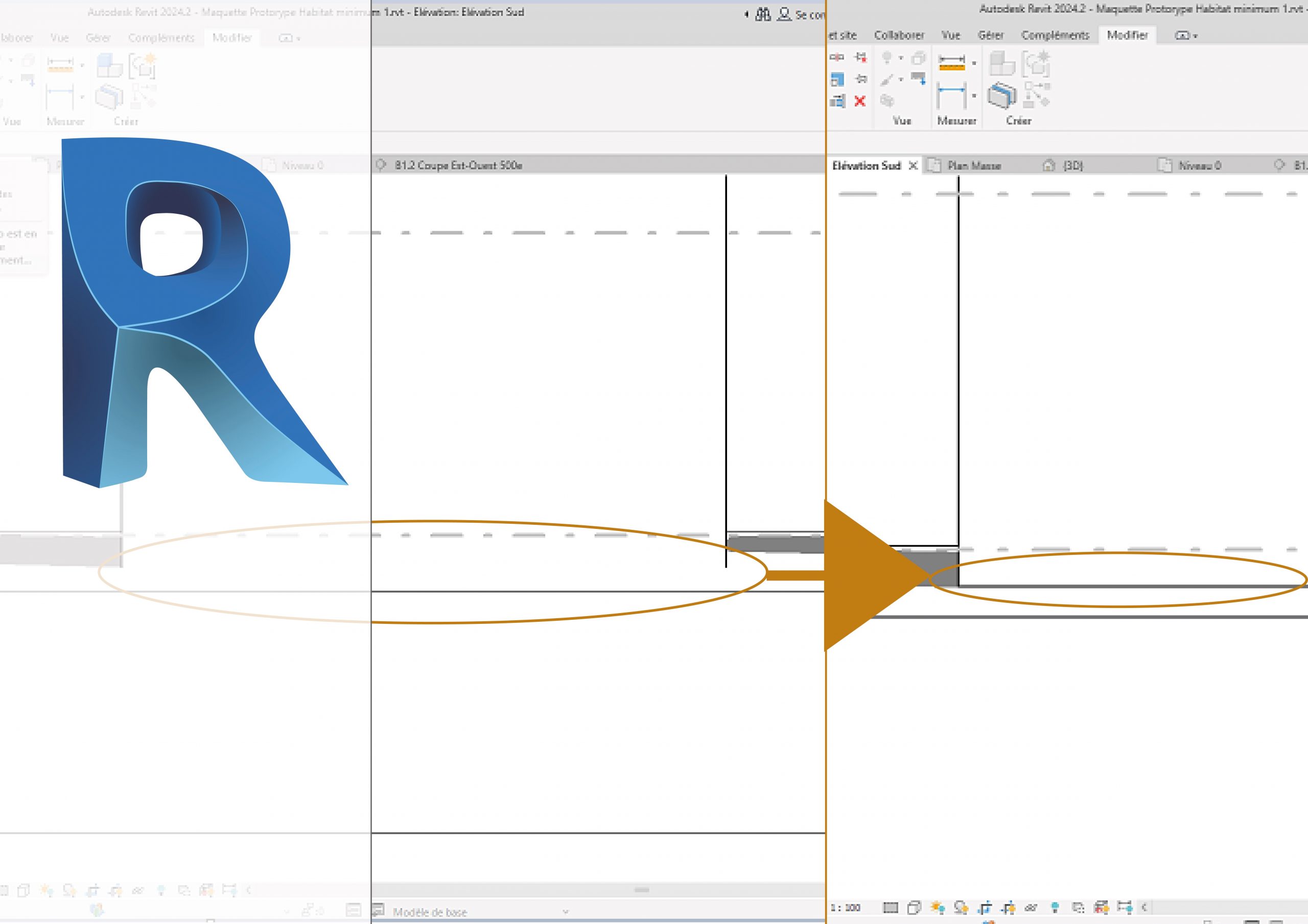 [Revit] Comment afficher les lignes d’intersection entre deux éléments qui s’entrecoupent